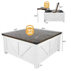 The ChVans 35.6" Square Lift Top Coffee