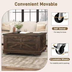 36” Square Lift Top Coffee Table