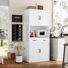 The Homfa 71" Farmhouse Kitchen Pantry Storage Cabinet