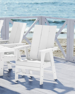 WestinTrends Ashore Outdoor Patio HDPE Plastic Modern Adirondack Dining Chair, White
