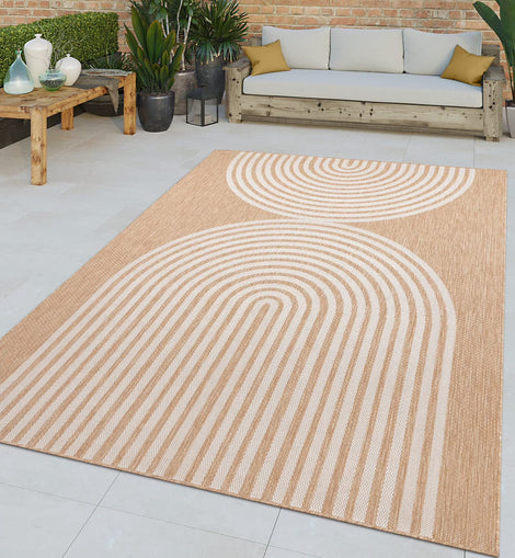 Modern In- & Outdoor Rug with Minimalistic Line Pattern
