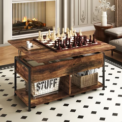 The MONVANE 40" Lift Top Coffee Table in Rustic Brown